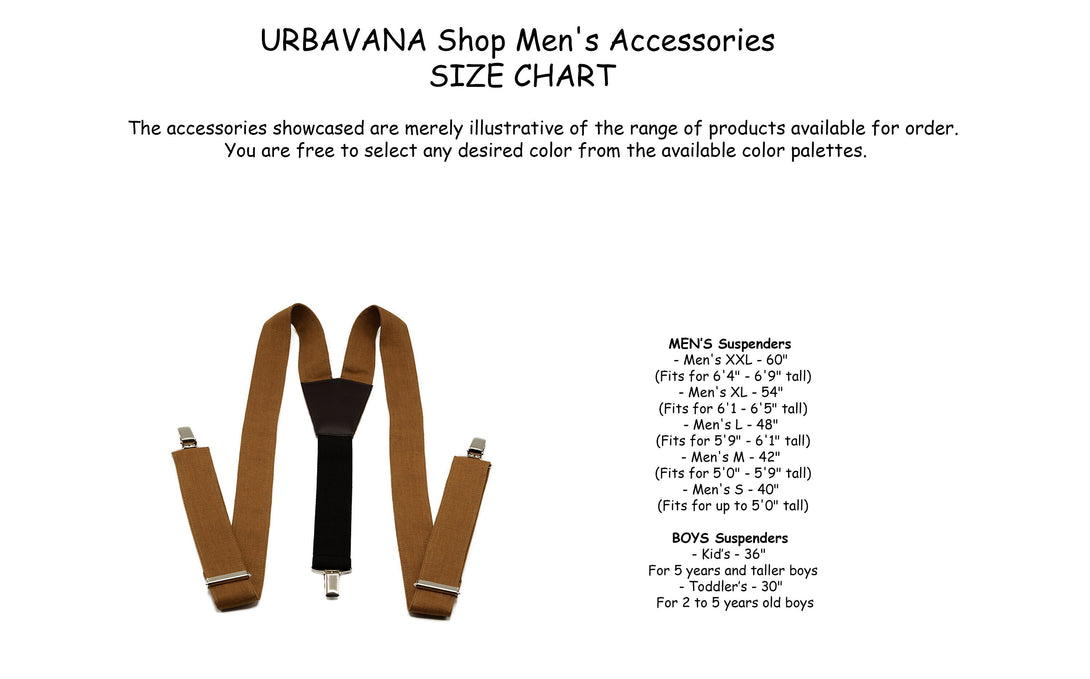 Cinnamon color Y-back wedding suspenders for groomsmen and groom, Cinnamon Color linen braces for men and boys