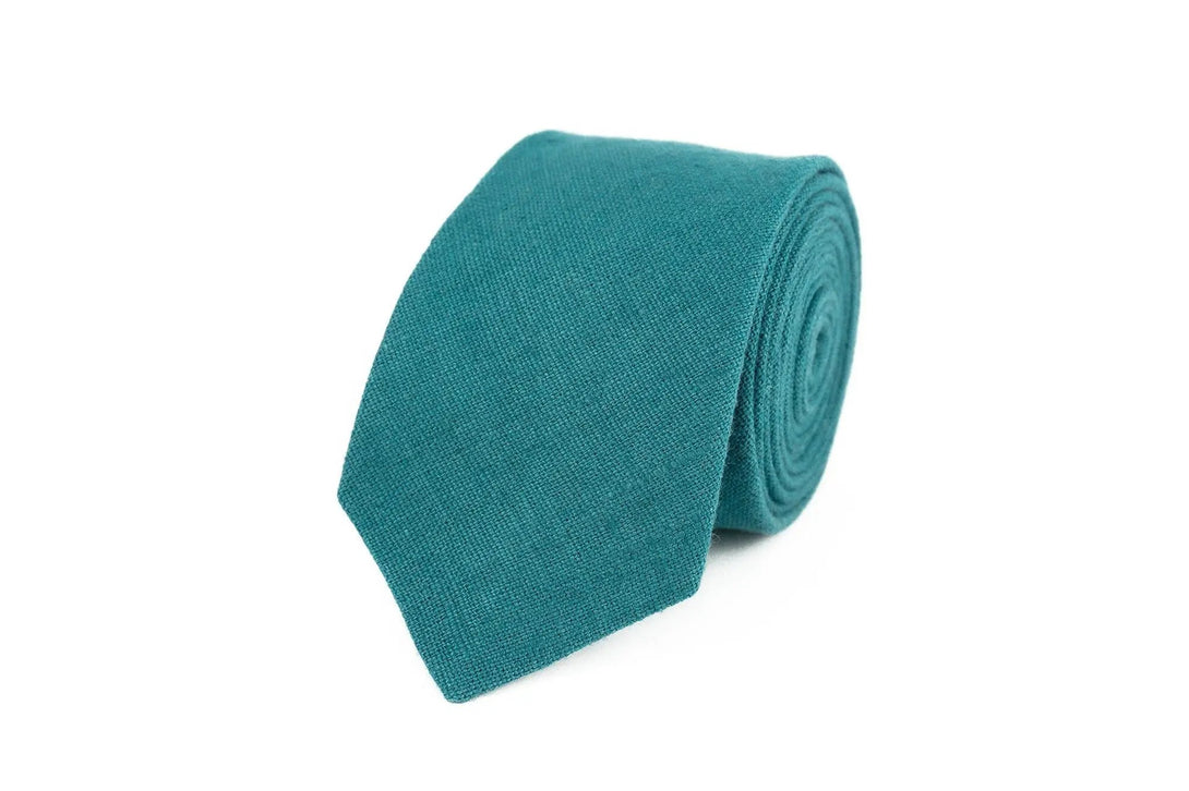 Oasis color linen skinny slim or standard necktie for man available with matching handkerchief / Wedding centerpieces