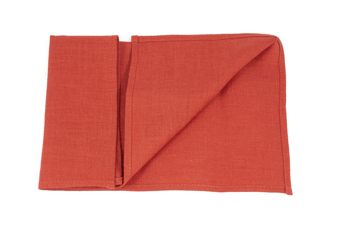 Red brick color linen necktie for man - wedding necktie for groomsmen