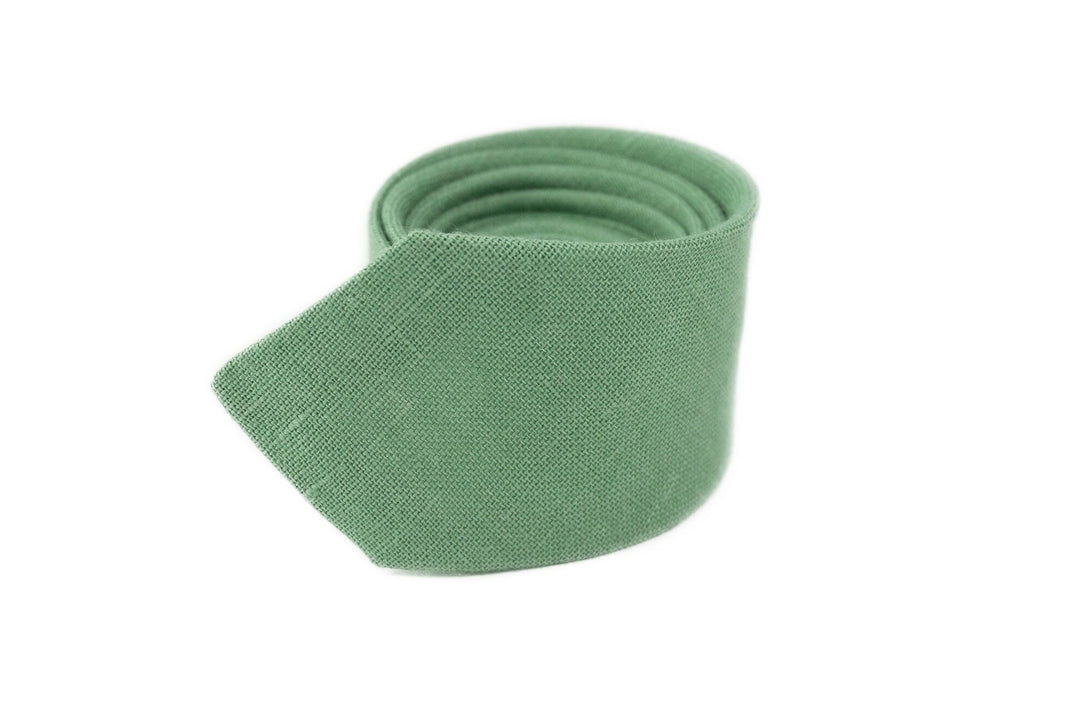 Sage green color linen pocket square available with matching bow tie