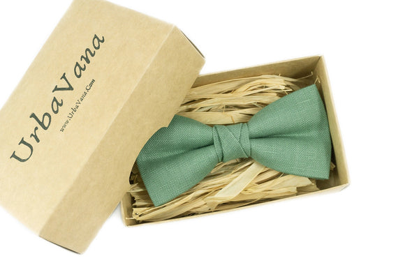 Sage green wedding bow ties for groomsmen