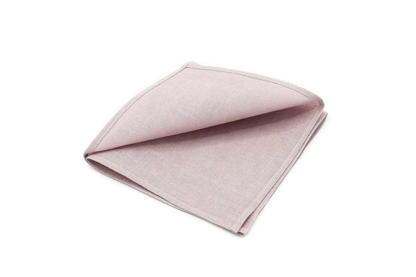 Mauve color linen pocket square / handkerchief available with skinny slim or standard groomsmen neckties for weddings or formal event