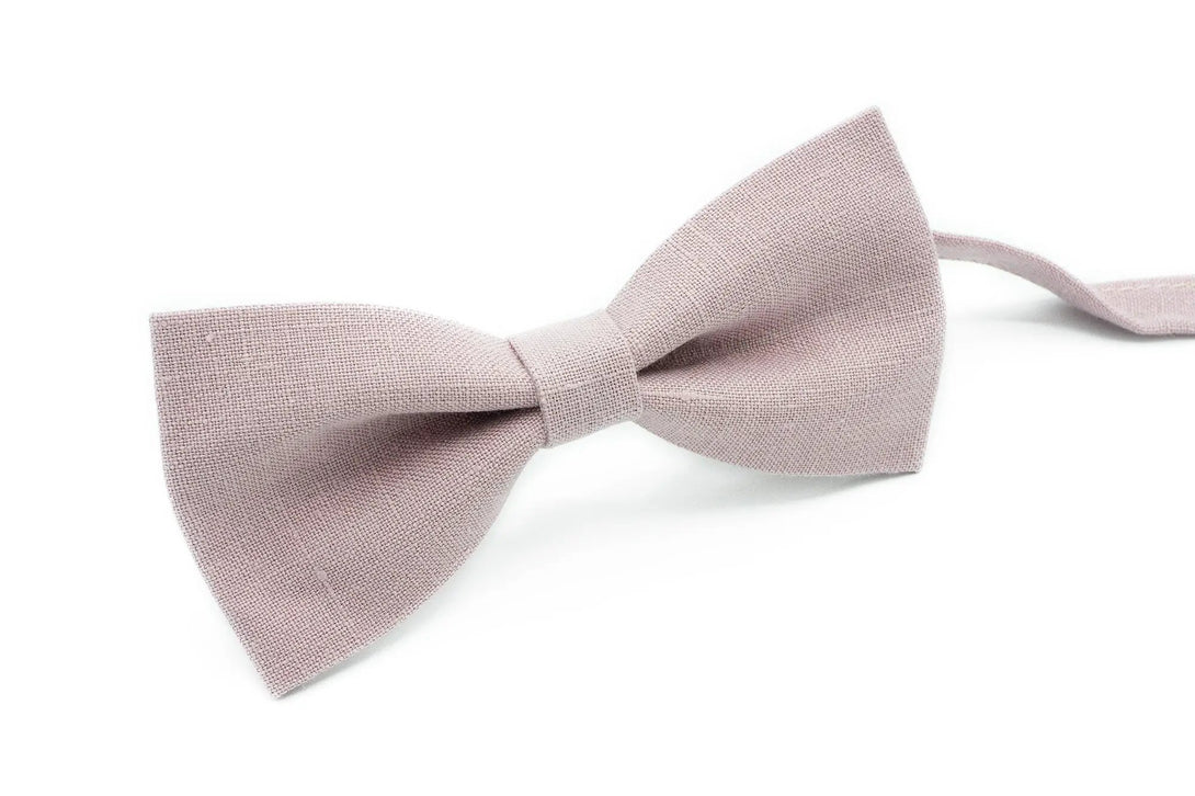 Mauve color linen wedding bow ties for groomsmen and ring bearer boys / Anniversary gift for husband