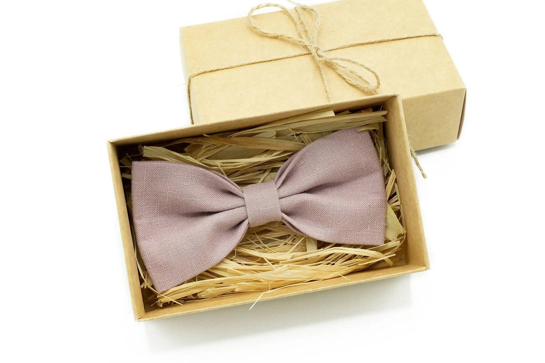 Mauve color bow ties for men and toddler boys / Anniversary gift for husband or boyfriend