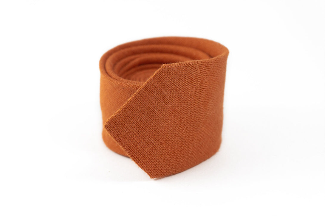 Burnt orange linen men's bow ties for weddings or gift for men