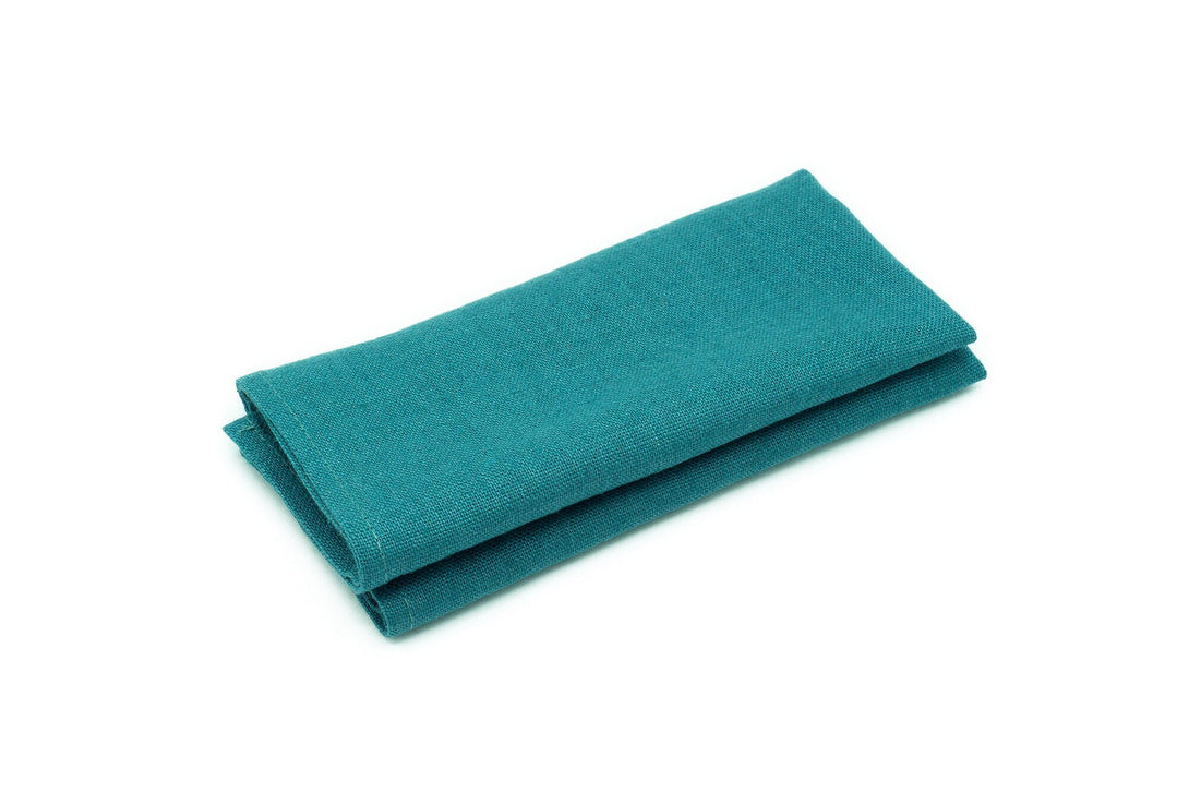 Dark Cyan color pocket square or handkerchief for men available with matching bow tie or necktie for man