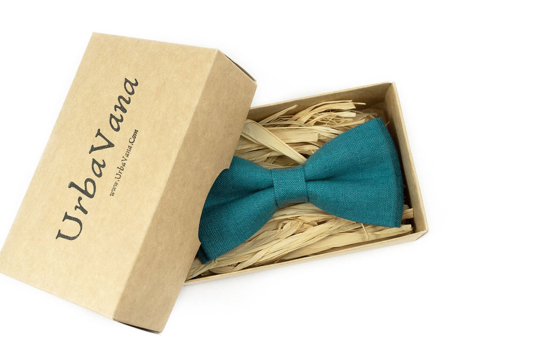 Dark cyan bow tie for groomsmen gifts