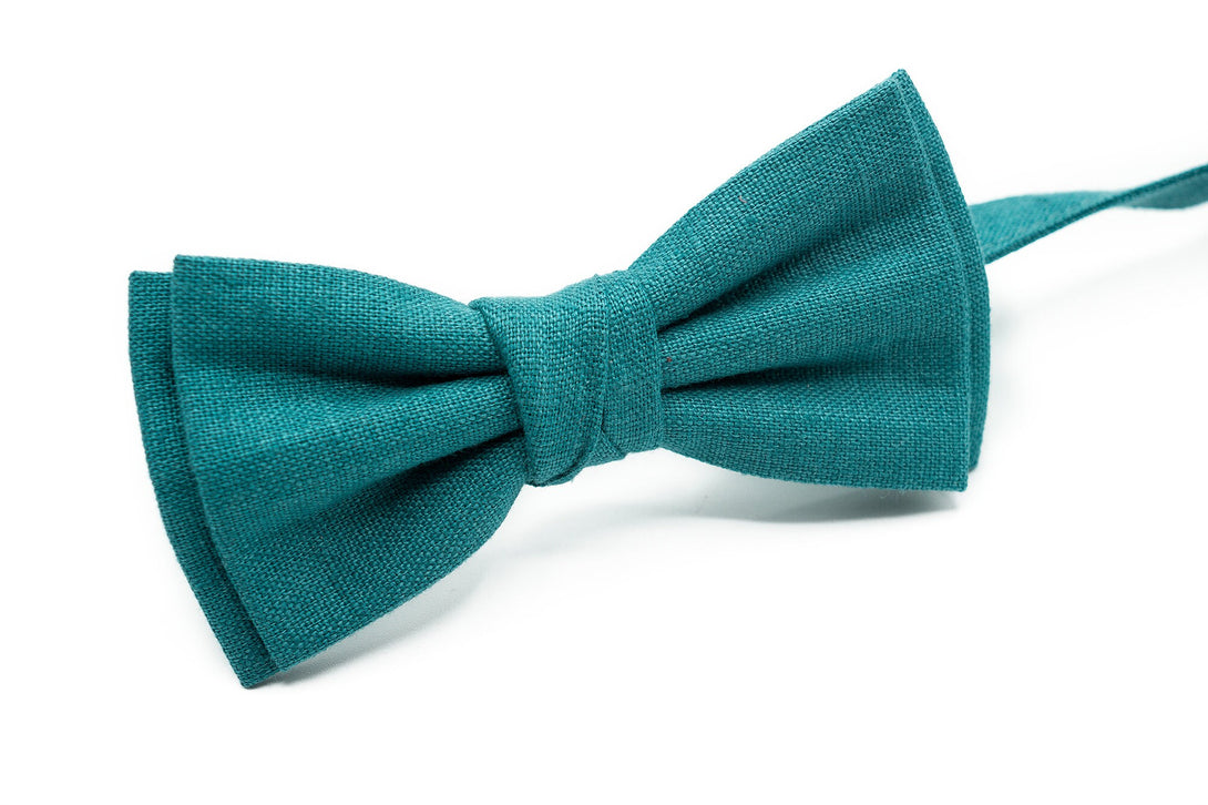 Oasis color linen butterfly wedding bow ties for groomsmen and groom gift available with matching handkerchief / Oasis color necktie for men