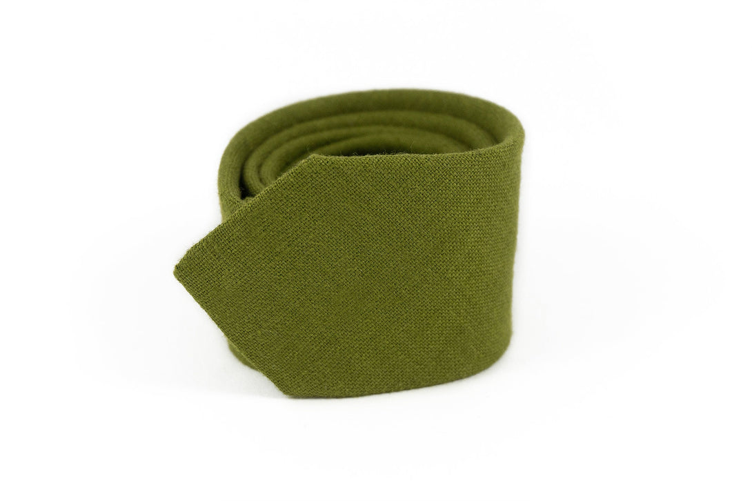 Moss green color linen pocket square and handkerchief for weddings available with matching necktie or bow tie