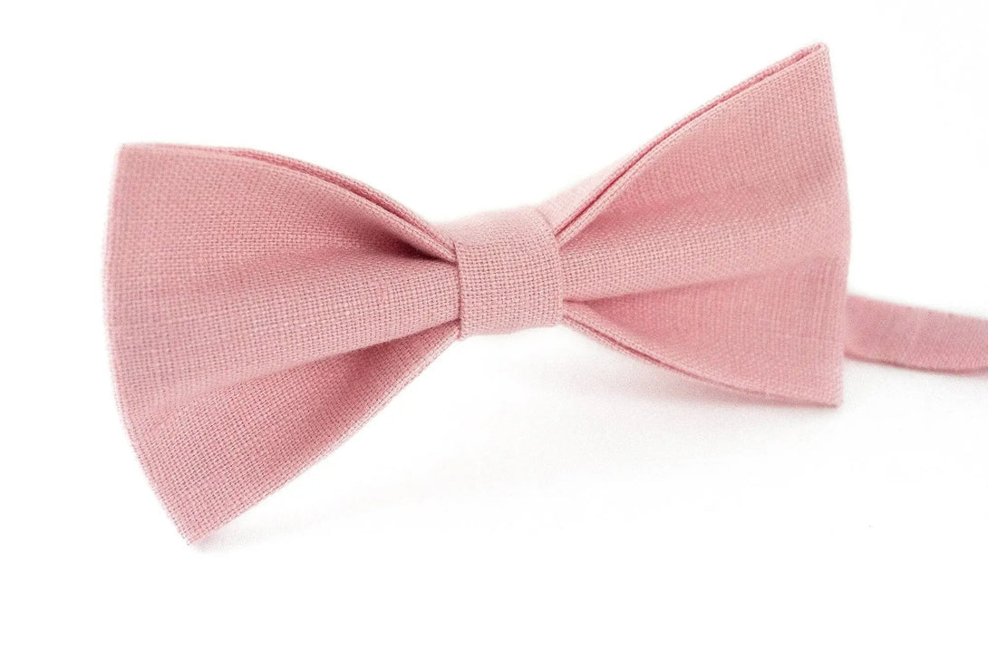 Pink color pre-tied ties for men available with matching handkerchief / Pink skinny and slim wedding neckties