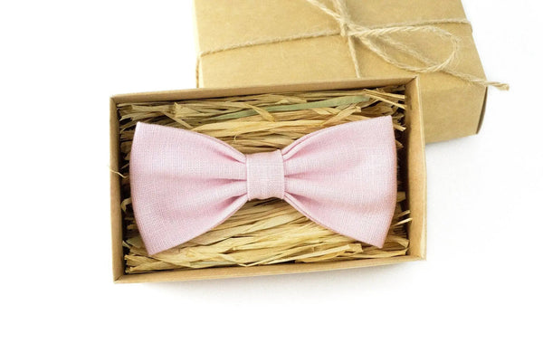 Light pink color pre-tied wedding bow ties for groomsman and ring bearer boys gift / Wedding necktie for groom