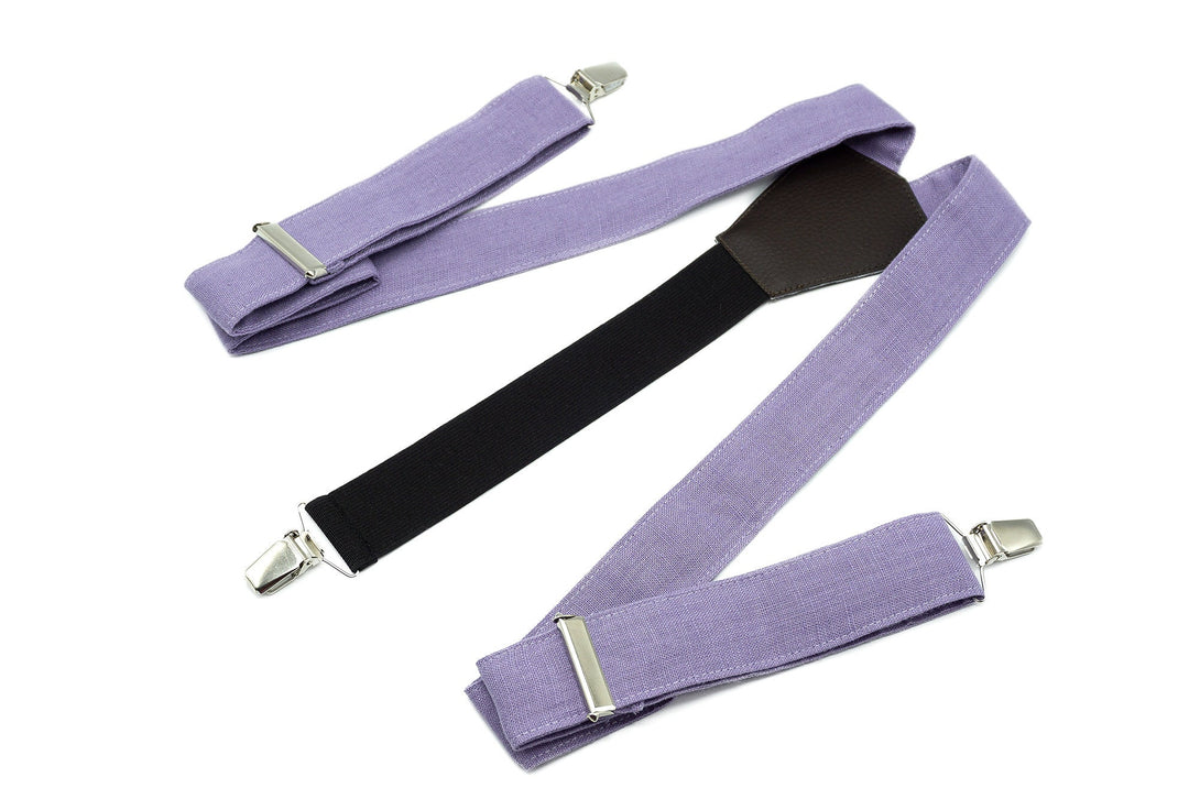 Lavender color linen groomsmen necktie for weddings