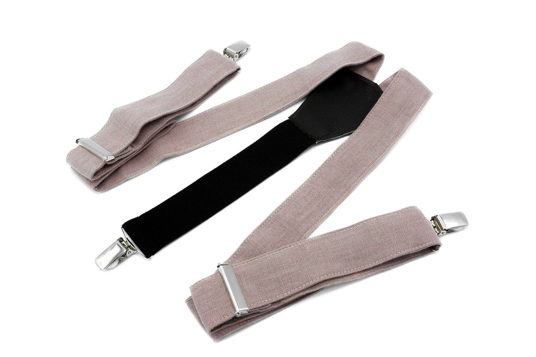 Dark Mauve color linen men's wedding bow ties for groomsmen - mauve wedding necktie as gift for men