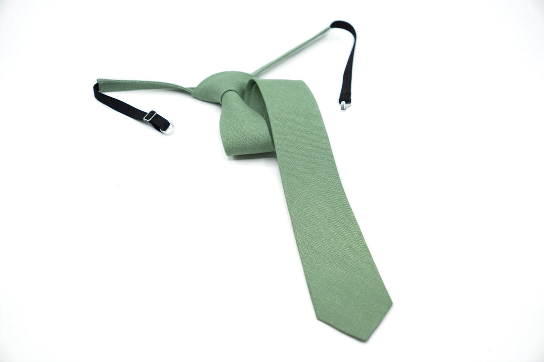 Sage green wedding necktie for groomsmen or boyfriend gift