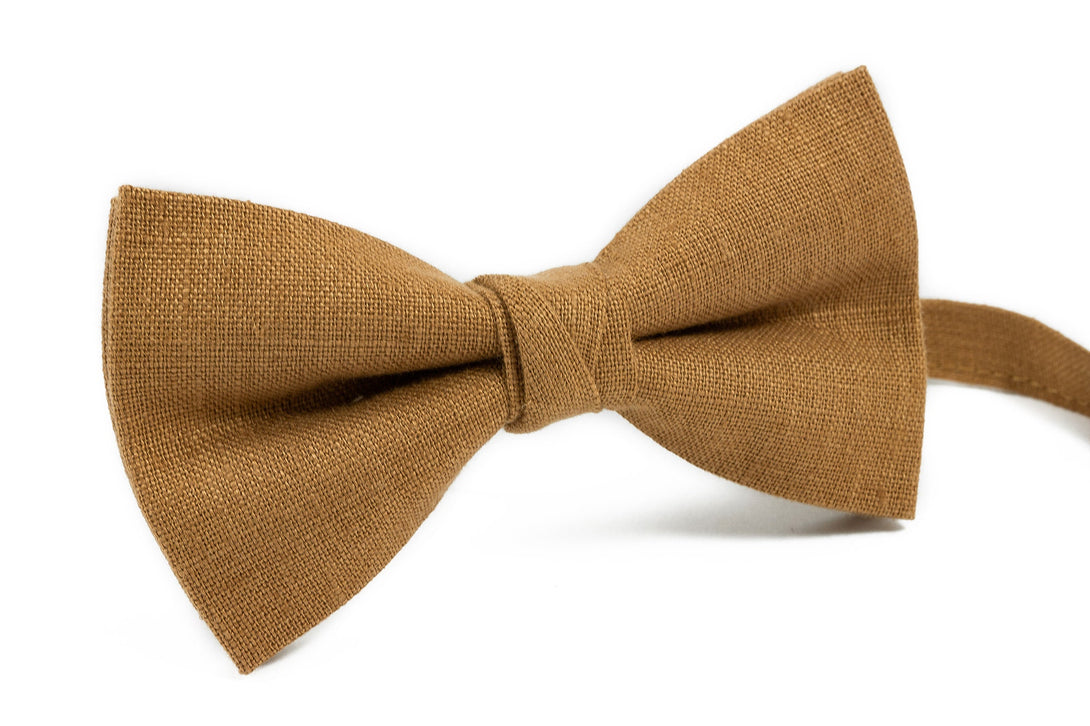 Camel color mens pre tied bow ties for weddings - wedding bow ties for groomsmen proposal gift