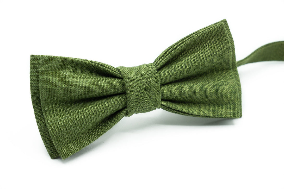 Olive green butterfly wedding bow ties and neckties for groomsmen proposal gift available with matching pocket square / Olive best men ties