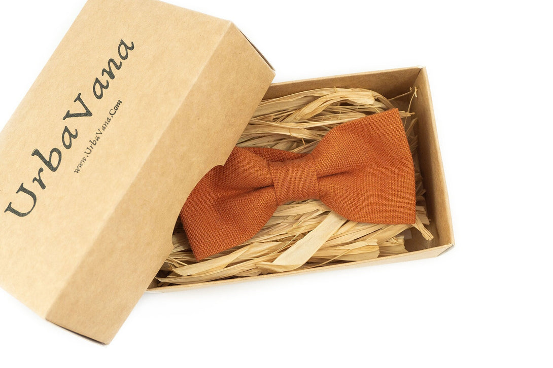 Burnt orange mens wedding bow ties for weddings - ties for men