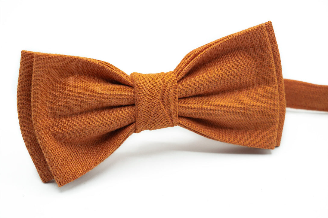 Stylish Handmade Burnt Orange Butterfly Bow Ties for Men and Toddler Baby Boys / Burnt Orange neckties Perfect for Weddings & Groomsmen