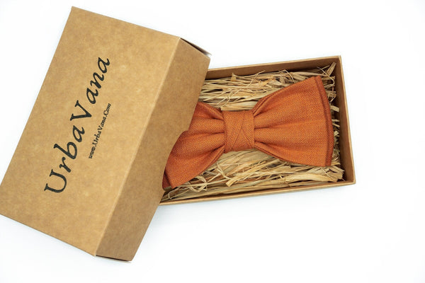 Stylish Handmade Burnt Orange Butterfly Bow Ties for Men and Toddler Baby Boys / Burnt Orange neckties Perfect for Weddings & Groomsmen