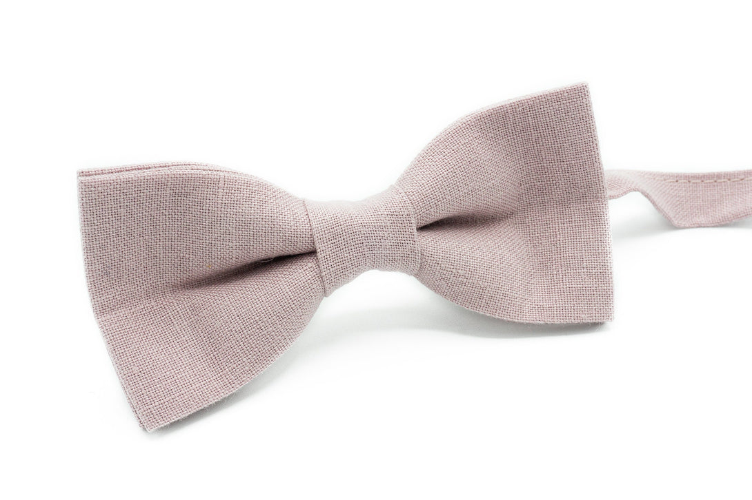 Mauve color linen groomsmen wedding bow ties