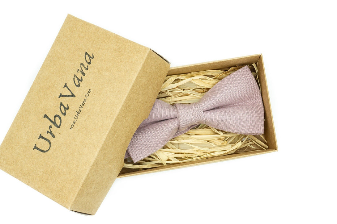 Mauve color pre-tied classic bow ties for weddings