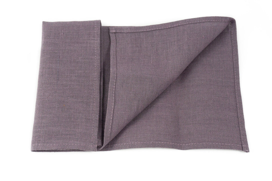 Dusty purple handmade linen groomsmen ties