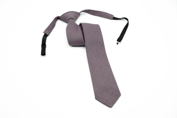 Dusty Purple Pre - Tied groomsmen and groom wedding necktie available with matching pocket square / Pre - Tied Boy's Dusty Purple necktie