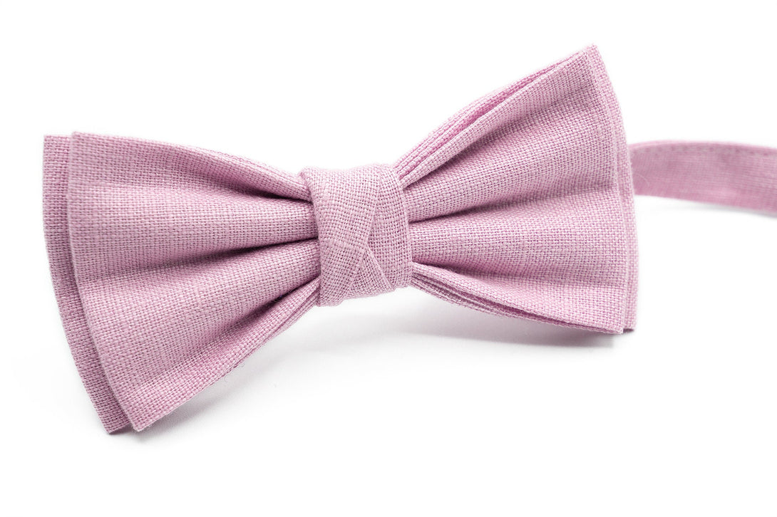 Light Purple linen butterfly wedding bow ties for groomsmen available with matching pocket square or suspenders / Light Purple neckties