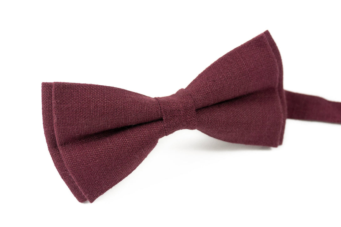 Plum color classic wedding bow ties for groomsmen