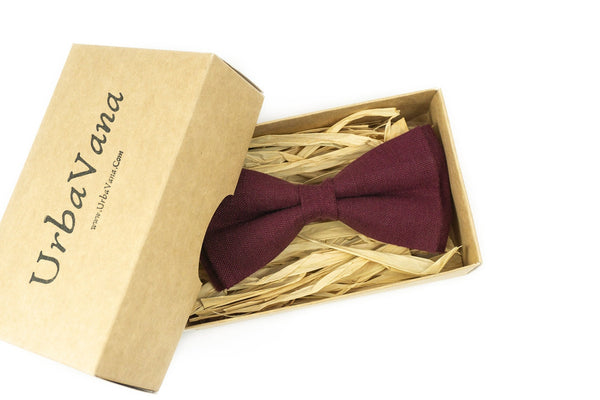 Plum color classic wedding bow ties for groomsmen