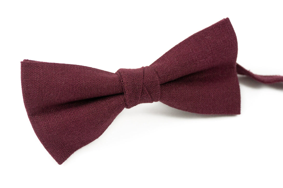 Plum color pre-tied bow ties for weddings