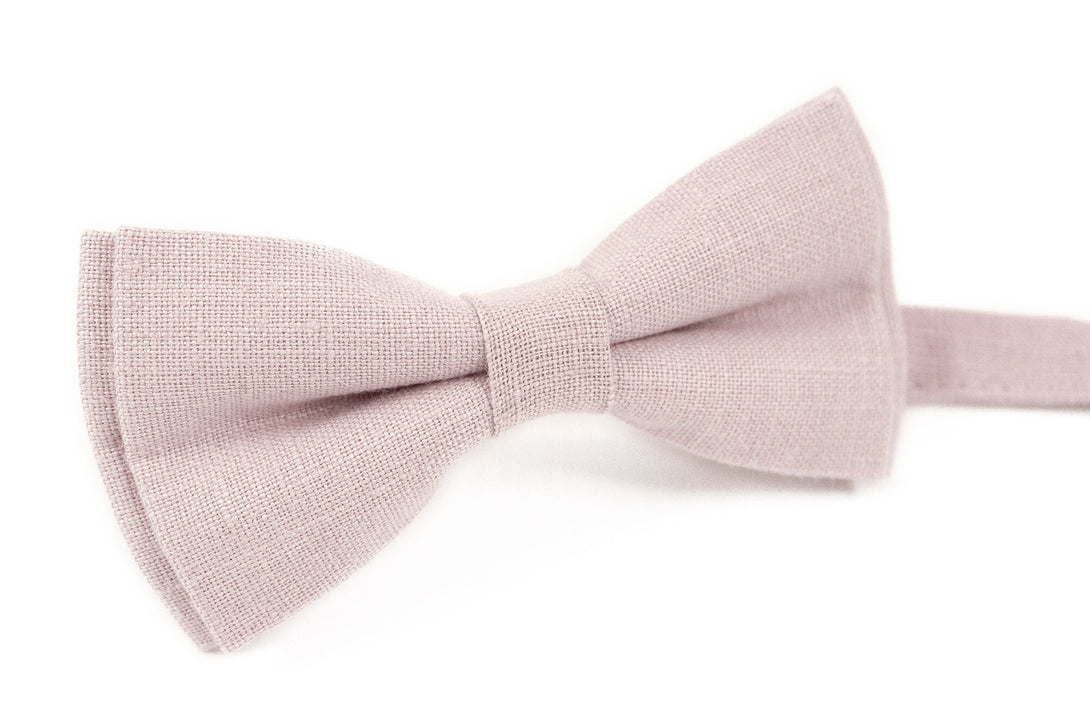 Dusty Rose linen bow ties for weddings