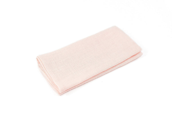 Blush pink color linen pocket square or handkerchief for men available with matching bow tie or necktie