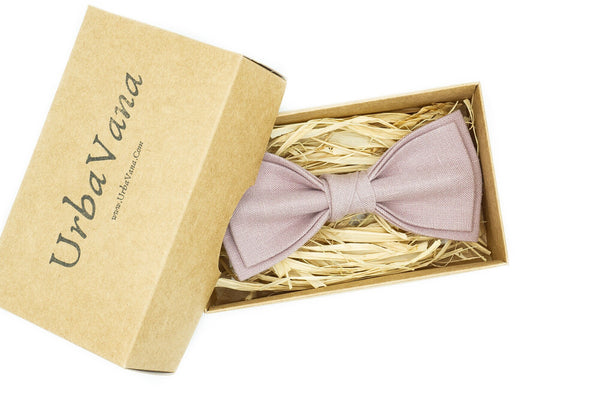 Mauve color bow ties and pocket square for weddings