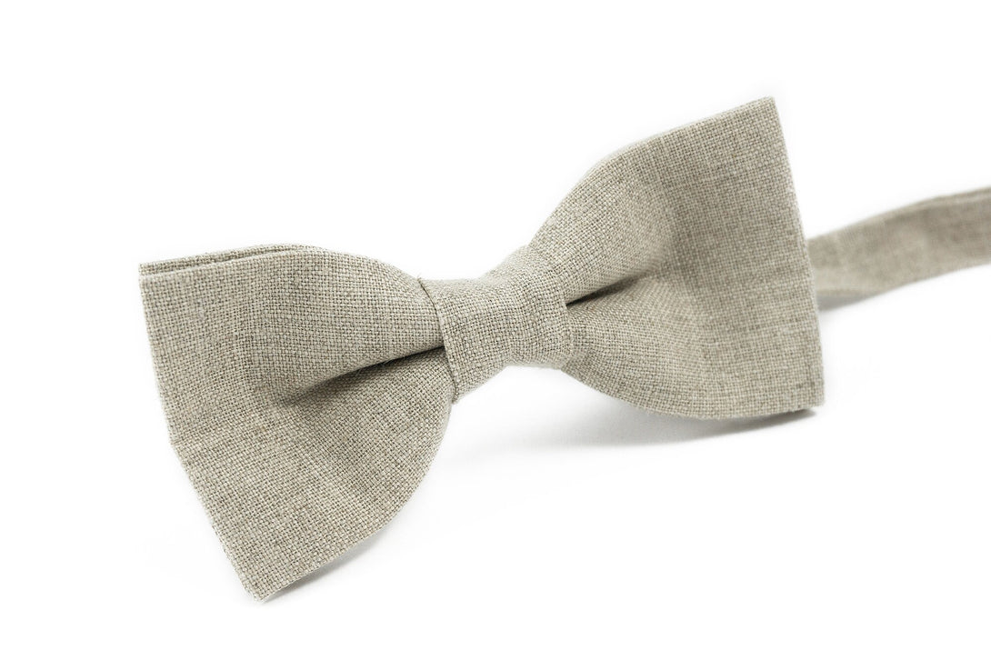 Natural linen color bow ties for men - wedding bow ties for groomsmen