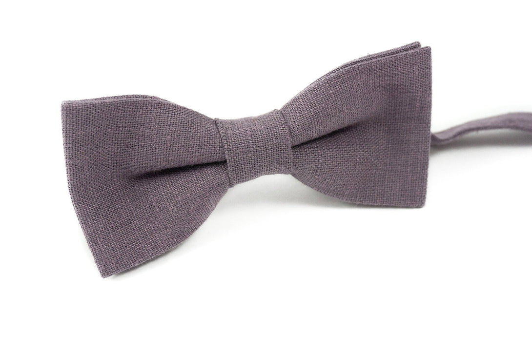 Dusty purple handmade linen groomsmen ties