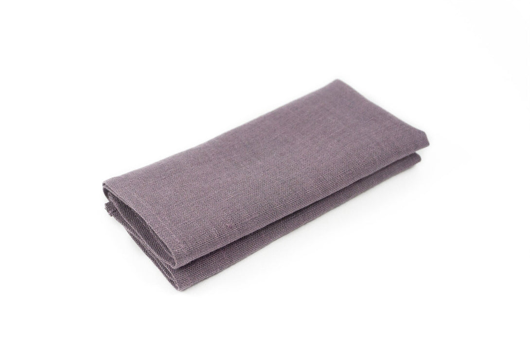 Dusty purple handmade linen groomsmen ties