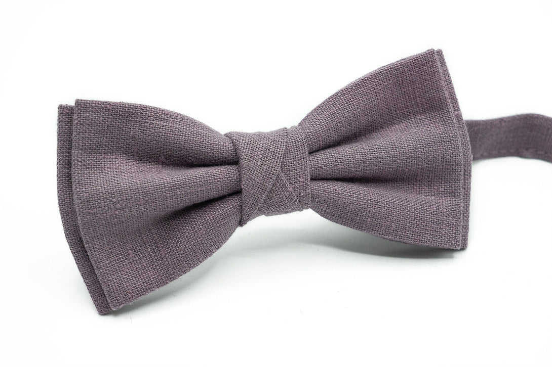 Dusty purple pre-tied butterfly bow ties for men and toddler baby boys available with matching pocket square or suspenders / Necktie for men