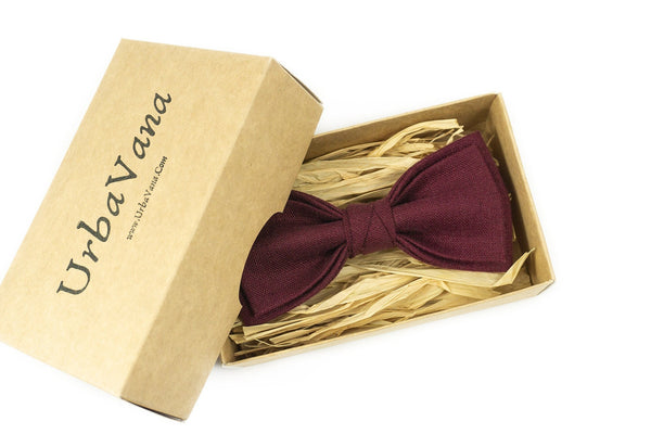 Plum color wedding bow tie for groomsmen gift