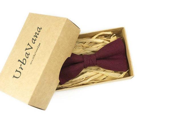 Plum color pre-tied bow ties for weddings