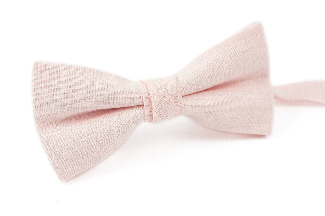 Blush pink classic pre-tied mens wedding bow ties for groomsmen - blush pink bow ties for men