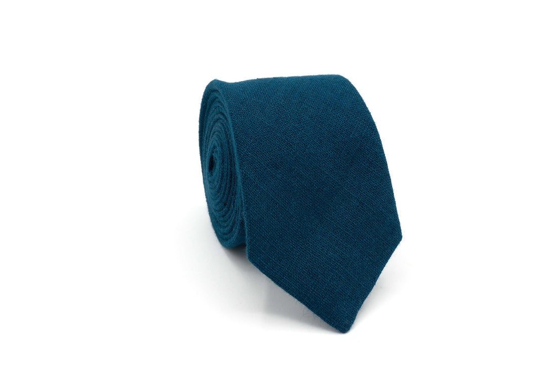 Ink blue handmade linen bow ties | Wedding bow ties for groomsmen