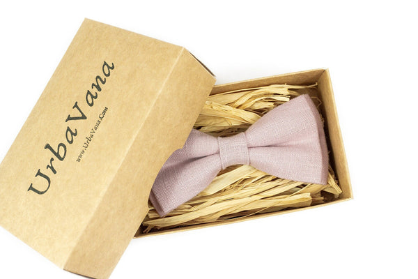 Dusty Rose linen bow ties for weddings