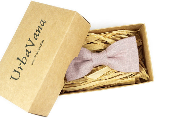 Dusty Rose linen bow ties for men and boys