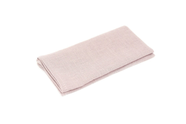 Dusty rose color linen pocket square or handkerchief for men available with matching bow tie or skinny necktie