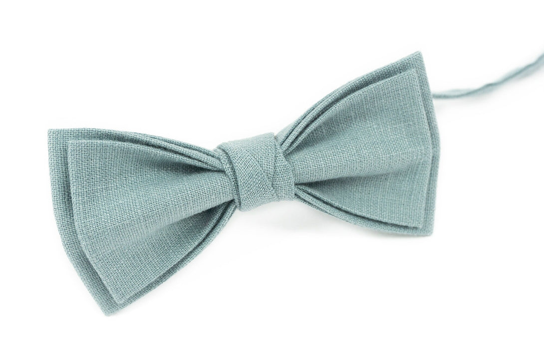 Mint Gray pretied linen ties for men