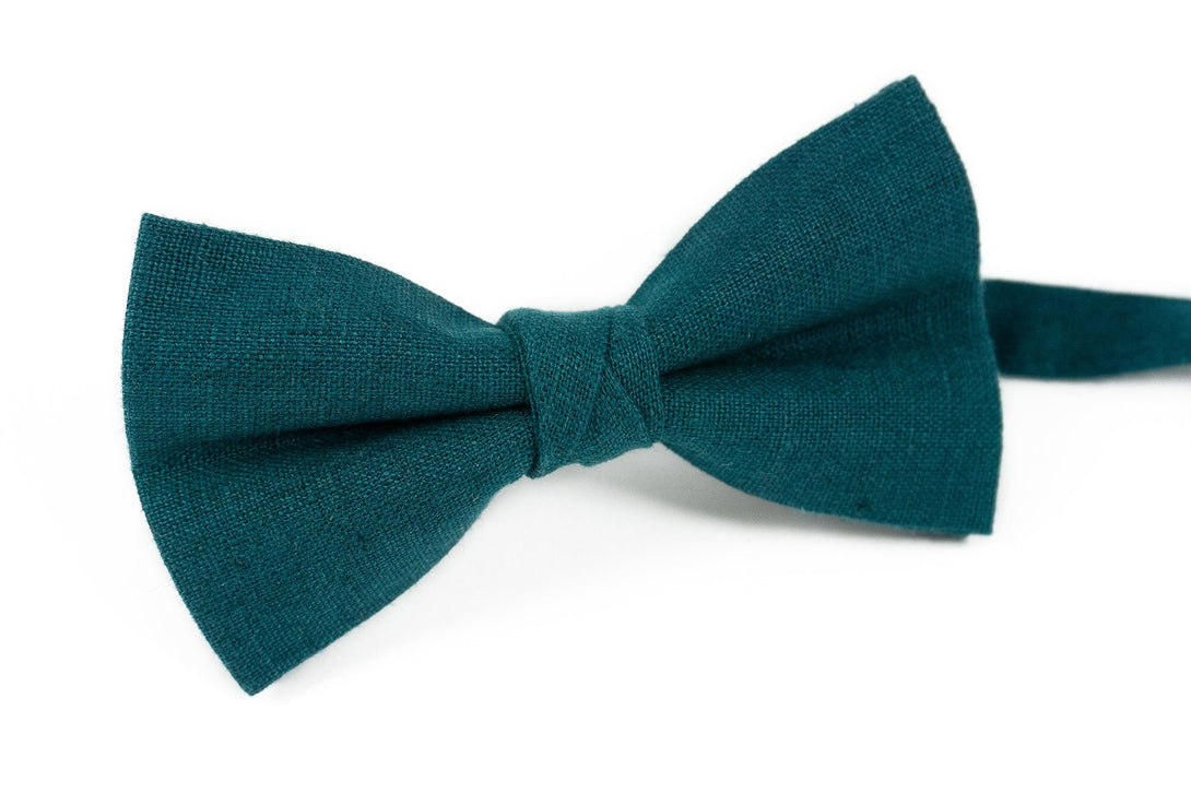 Teal green wedding bow ties for men and boys