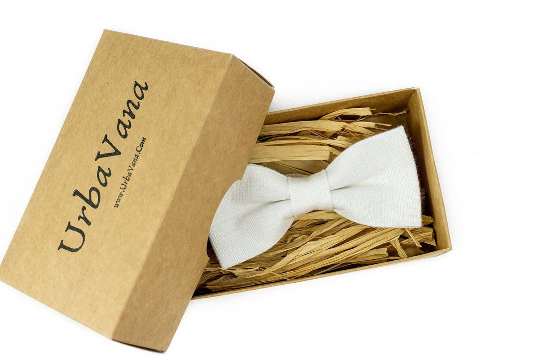 White color pre tied bow tie for weddings