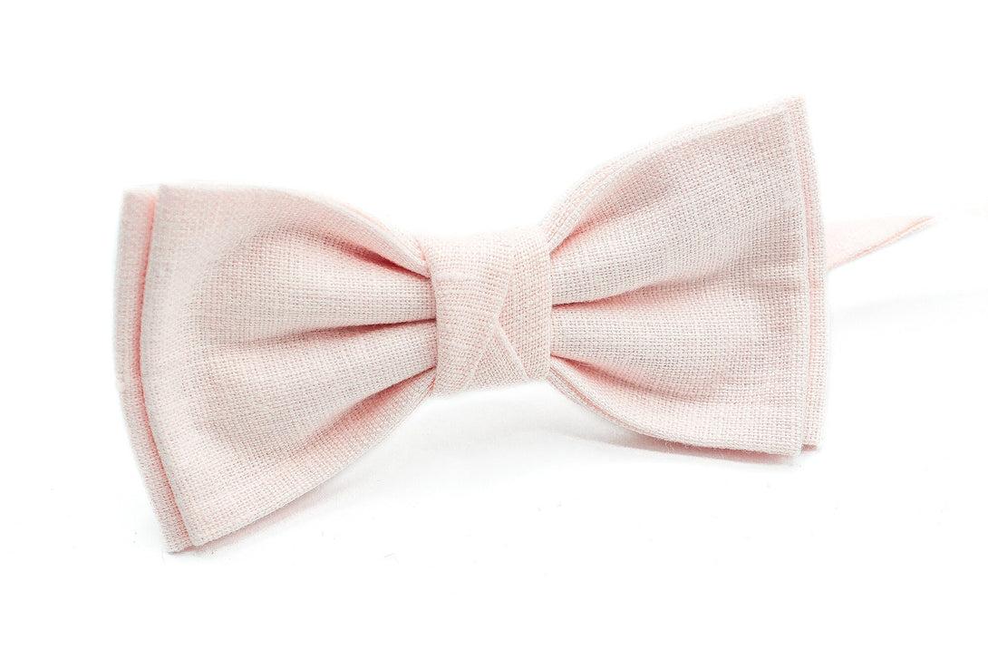 Petal Pink color pre-tied butterfly bow ties for men and toddler boys / Petal Pink neckties for men available with matching handkerchief