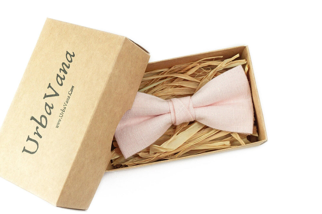 Blush pink classic pre-tied mens wedding bow ties for groomsmen - blush pink bow ties for men